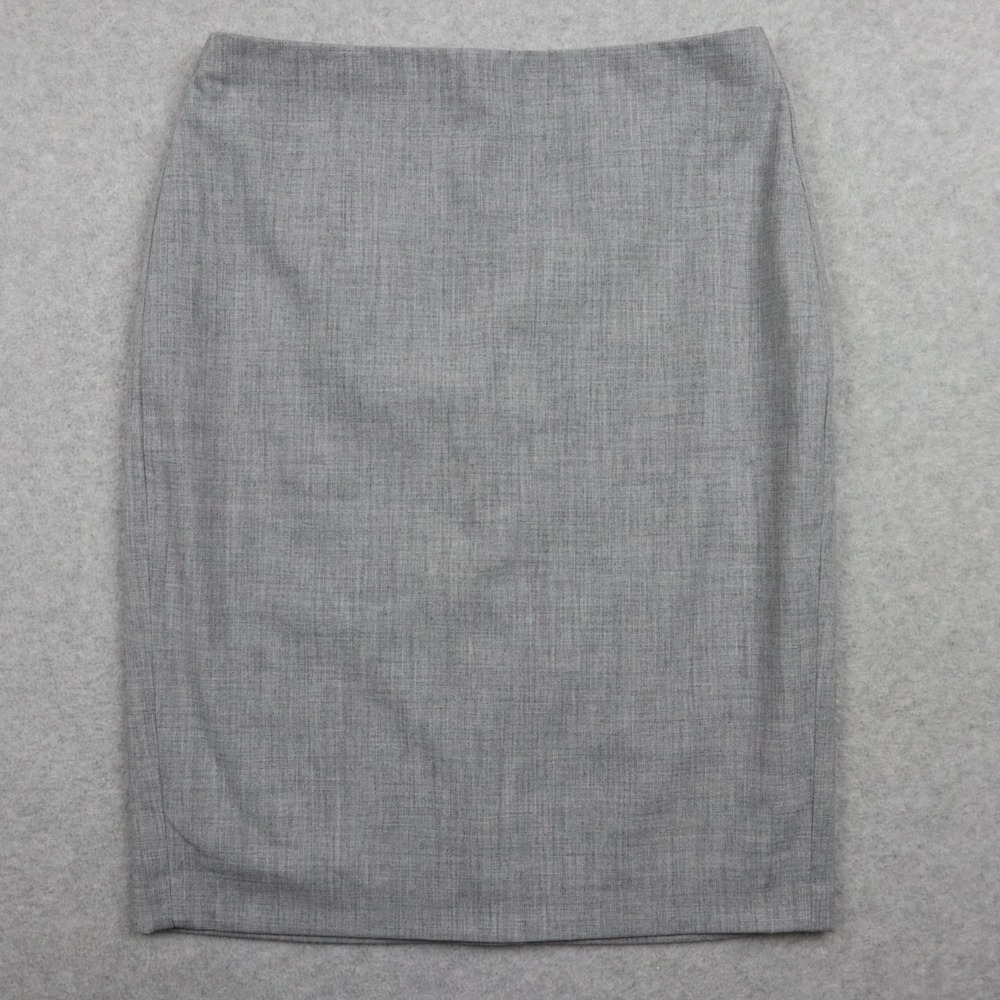 Banana Republic Skirt Womens 2 Straight Pencil Knee Length Lined Classic Gray